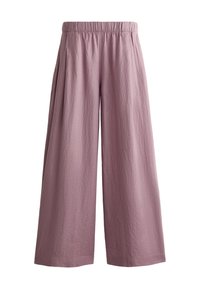 LINEN WIDE-LEG - Trousers - mottled purple