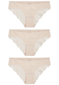 Next NO VPL LACE BACK BRIEFS THREE PACK - Kalhotky - nude