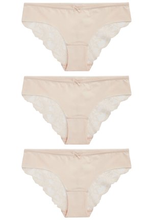NO VPL LACE BACK BRIEFS THREE PACK - Trusser - nude