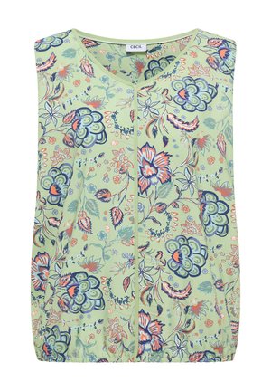 Cecil, BLUSENTOP MIT V-NECK UND PRINT - Blouse - raw matcha lime