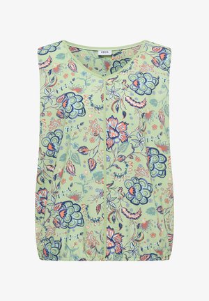 Cecil, BLUSENTOP MIT V-NECK UND PRINT - Blouse - raw matcha lime