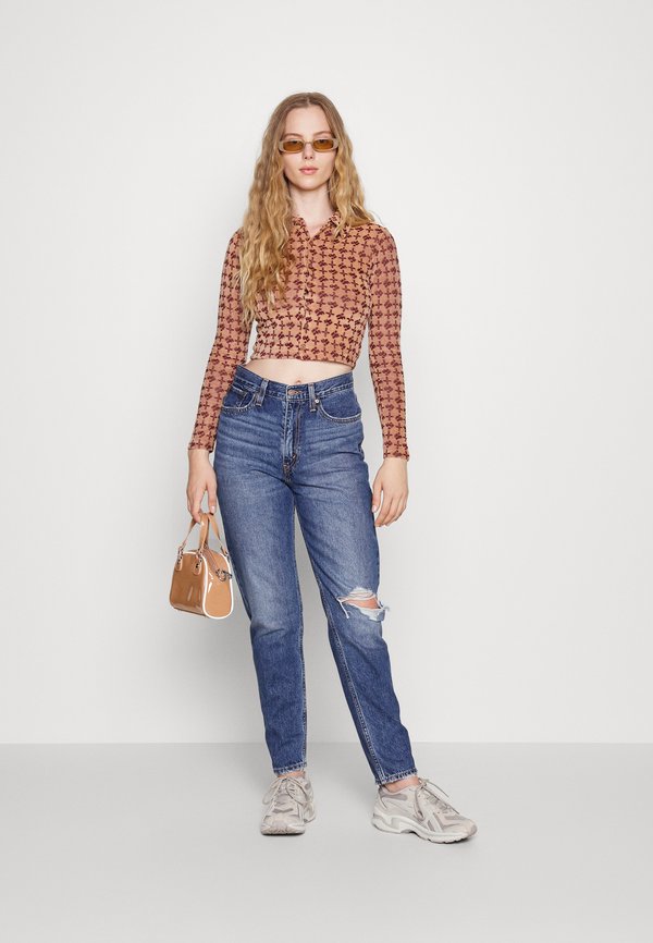 Mom Jeans - z2028 medium indigo destructed4