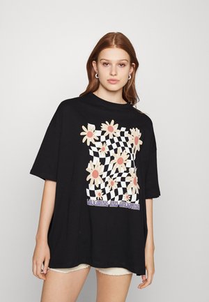 T-shirt med print - black