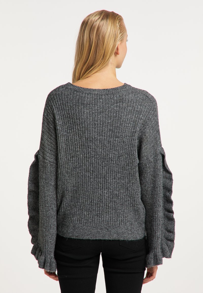Damen Strickjacken | myMo ROCKS MYMO ROCKS NOLIE Strickpullover dunkelgrau melange/dunkelgrau-meliert - AK25490 Damen Strickjacken | myMo ROCKS MYMO ROCKS NOLIE Strickpullover dunkelgrau melange/dunkelgrau-meliert - AK25490