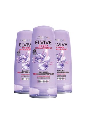 ELVIVE BALSAMO CON ACIDO IALURONICO 72H IDRATAZIONE PROFONDA HYDRA HYALURONIC 250 ML - 3 PACK - Balsamo - trasparente