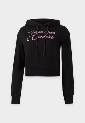 Versace Jeans Couture, ITALICS LOGO - Mikina s kapucňou - black