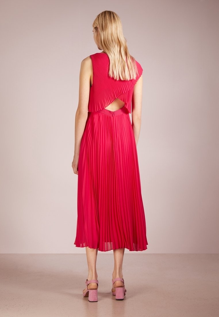 open lace back dress Caprice Halter Knit Maxi Dress / Red | Meshki main image 0