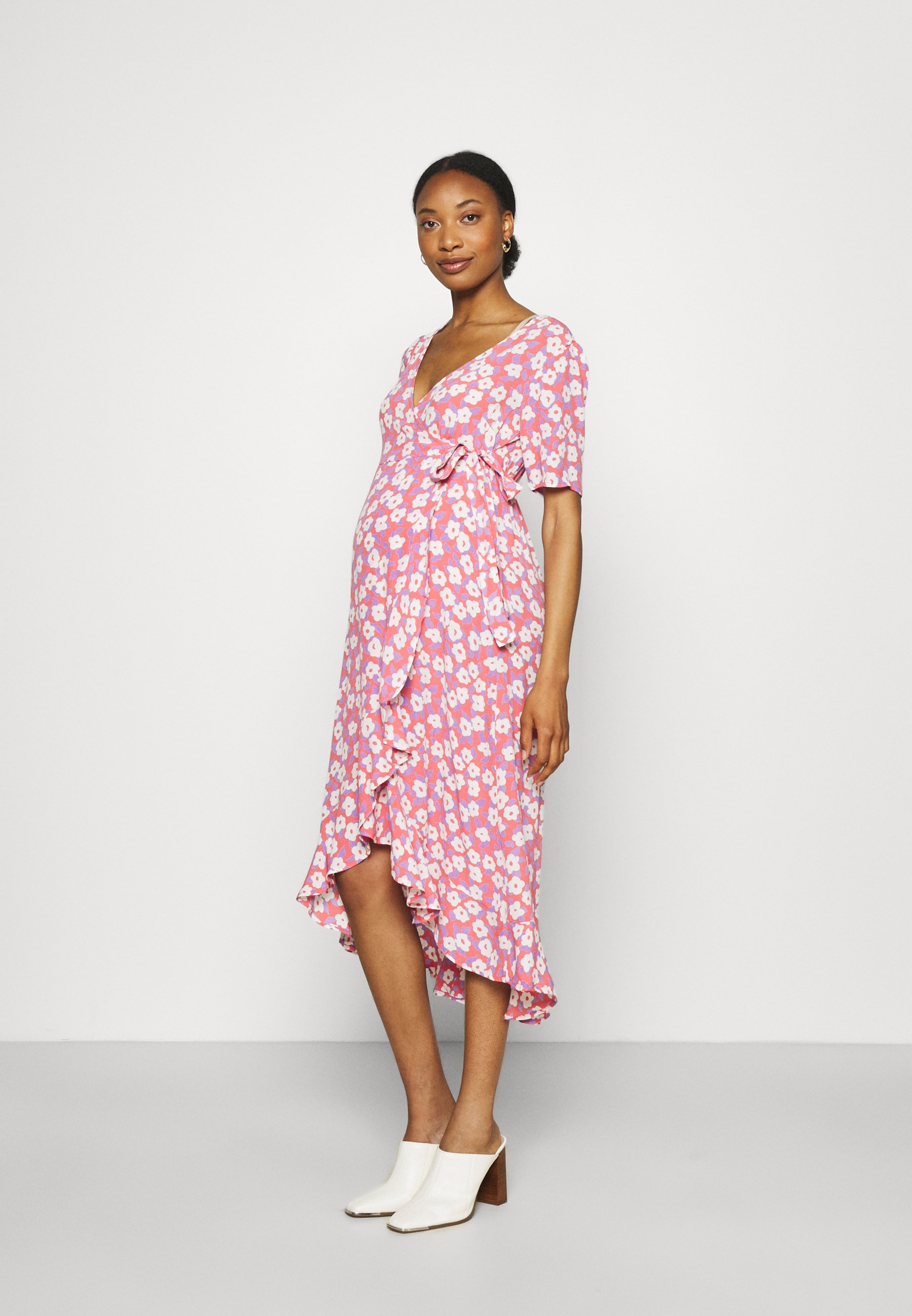 rose pink wrap dress