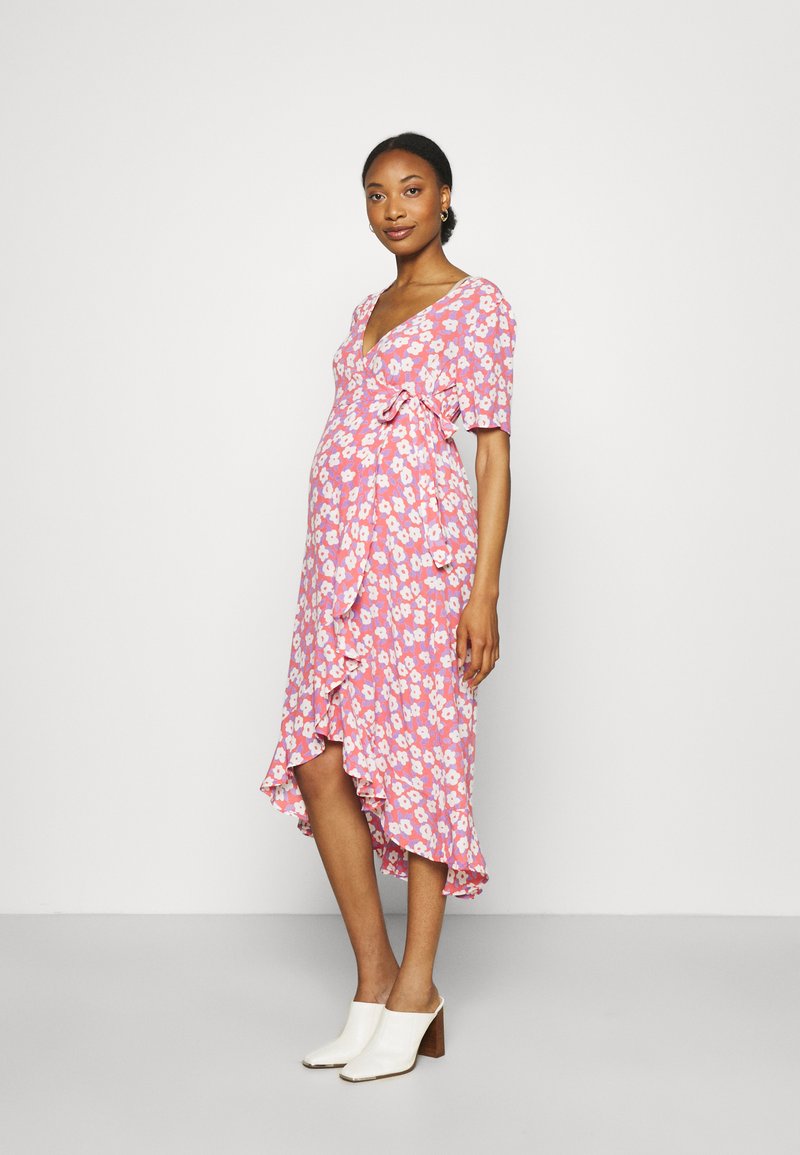Pieces Maternity PCMKATE MIDI WRAP DRESS Day dress tea rose/pink