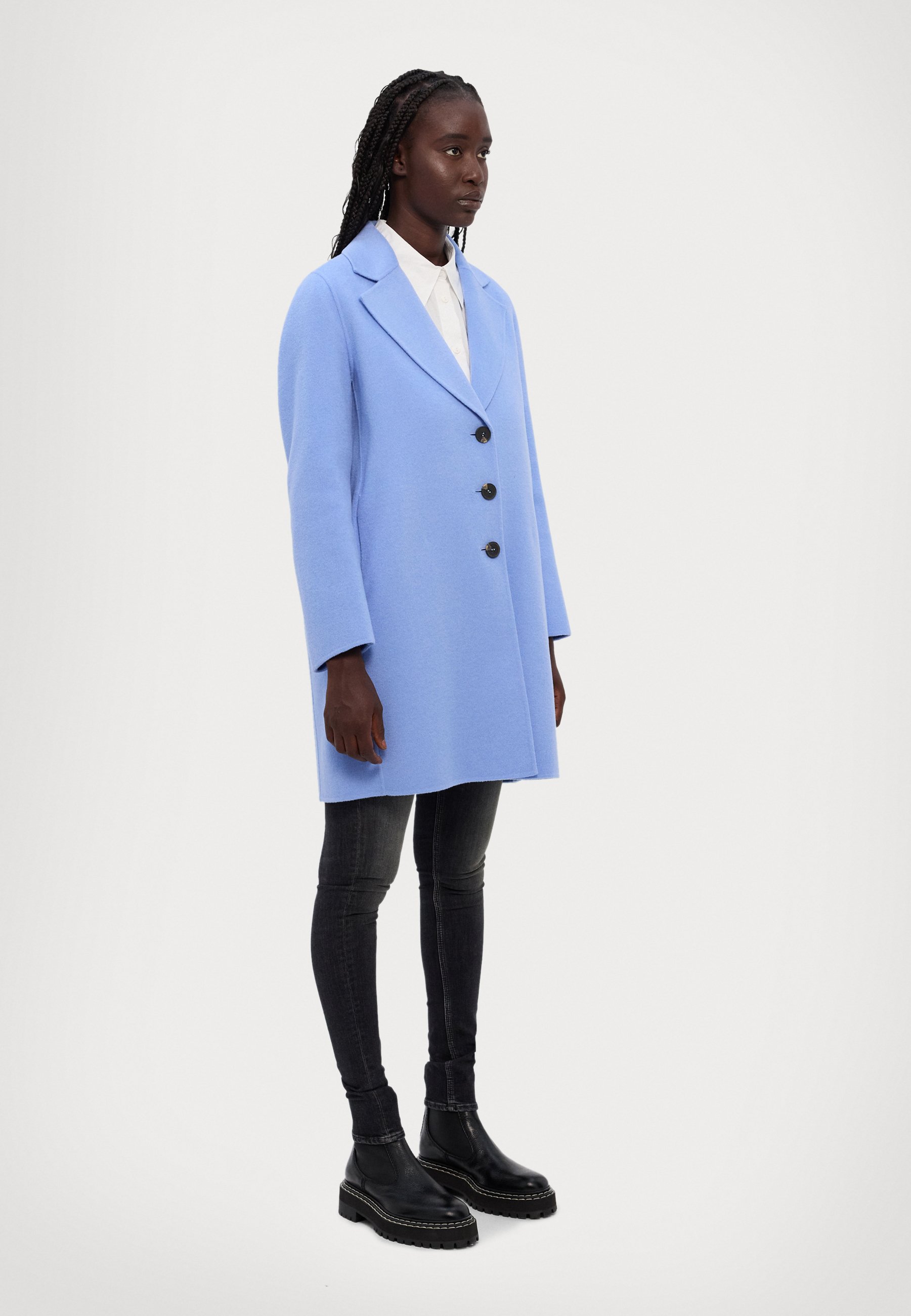 Zara Cappotto Celeste Polvere Marella WON Cappotto Classico Celeste