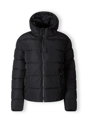 WARM QUILTED FIXED HOOD - Talvitakki - black