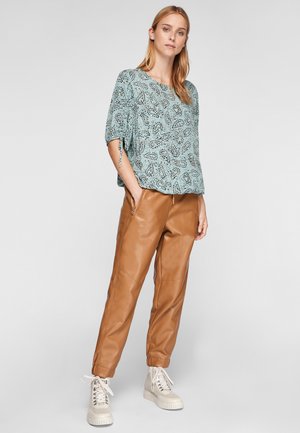 Blouse - aqua blue aop