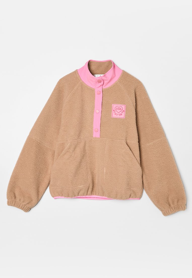 Tommy Hilfiger Fleece trui beige mêleerd Tommy Hilfiger Fleece trui beige mêleerd