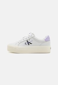 Unselected, bright white/pastel lilac/creamy