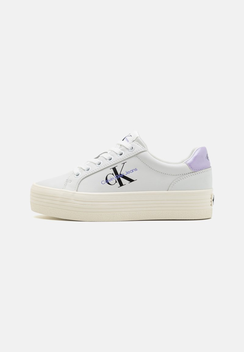 Calvin Klein Jeans FLATFORM LACEUP - Sneakers basse - bright white/pastel lilac/creamy