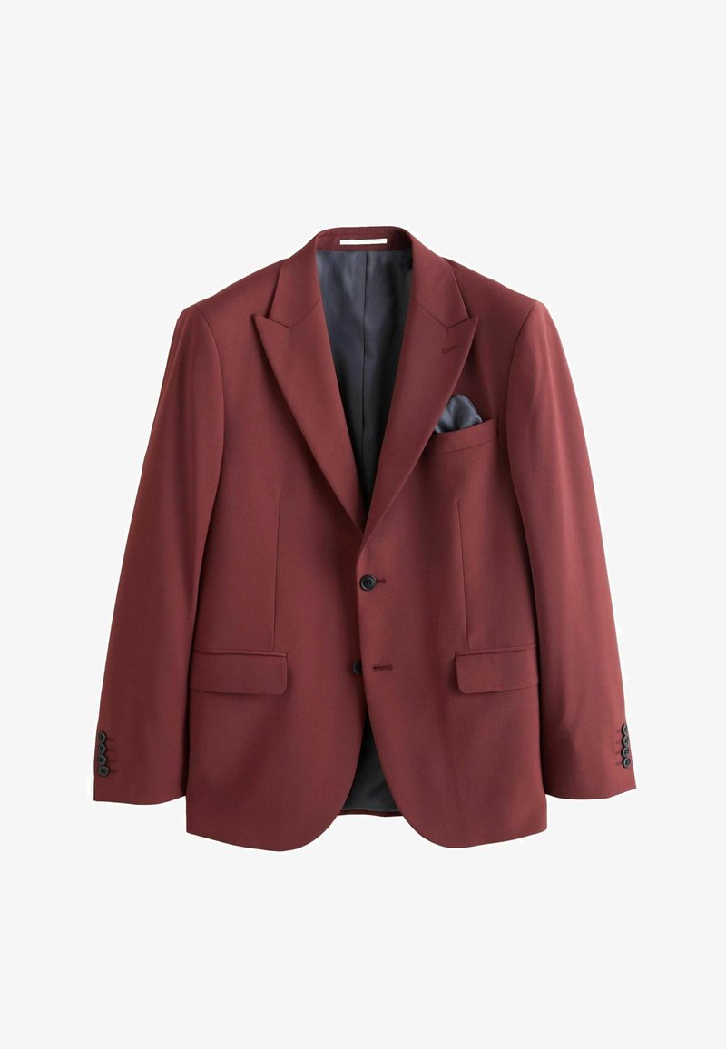 Mályva színű blézer bevágott hajtókával, két első zsebbel, egy gombos záródással és szürke szatén béléssel. Részleteiben fekete gombokkal díszített.