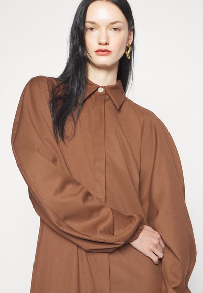 Sara Battaglia PUFF SLEEVE LONG DRESS - Rochie tip cămașă - bruciato