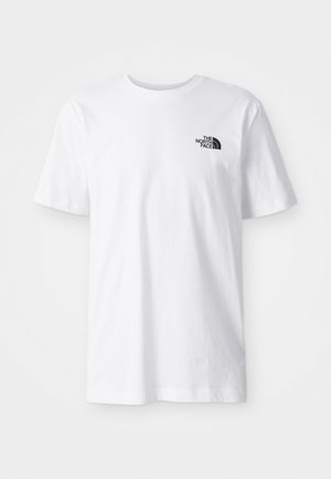 Bijela pamučna majica s okruglim izrezom, kratkim rukavima i crnim logotipom "The North Face" na lijevoj strani prsnog koša.