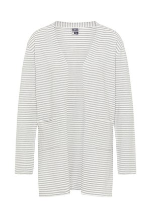 DreiMaster, Strickjacke - wollweiss grau melange