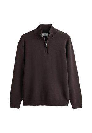 Next, TALL FIT - QUARTER ZIP JUMPER - Jumper - brown