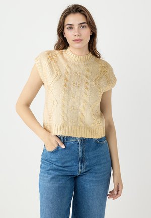 BRAIDED PATTERNED - T-shirt print - beige