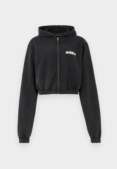 MISBHV COMMUNITY CROPPED ZIPPED HOODIE - Φούτερ με φερμουάρ - washed black