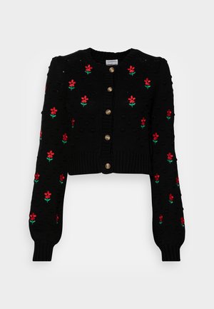 CARDIGAN WITH PUFF SLEEVES - Kofta - black