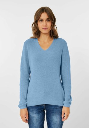 MIT V AUSSCHNITT - Jumper - blau