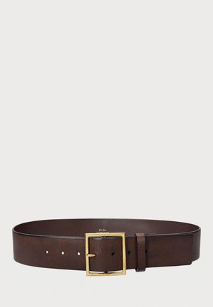 Polo Ralph Lauren SQUARE BUCKLE LEATHER BELT - Öv - chocolate