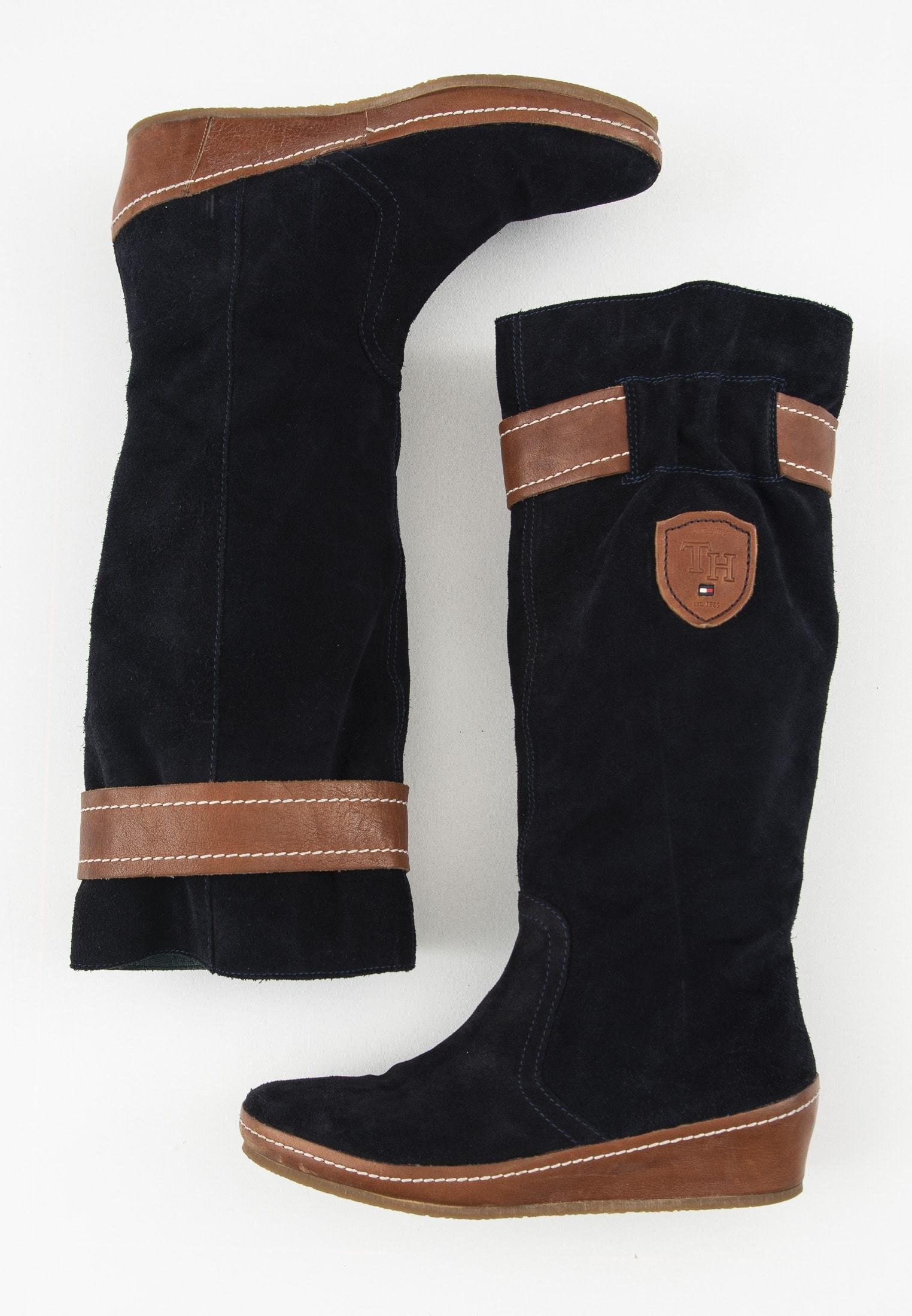 Donkerblauwe dames Tommy Hilfiger laarzen | KLEDING.nl