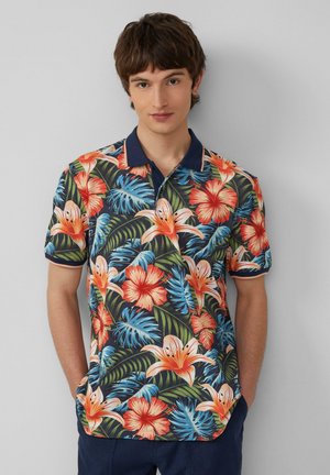 AUS MIT ALL-OVER-PRINT - Poloshirt - tiefblau