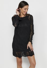 Koroshi LONG SLEEVE - Strickkleid - black