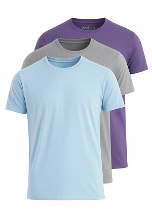 SET OF 3 - T-shirts basic - grey purple light blue