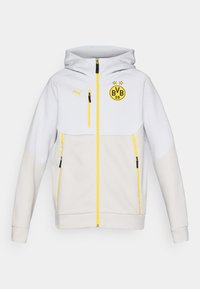 BVB PUMATECH HOODIE - Article de supporter d'équipe de club - silver-coloured mist/faster yellow