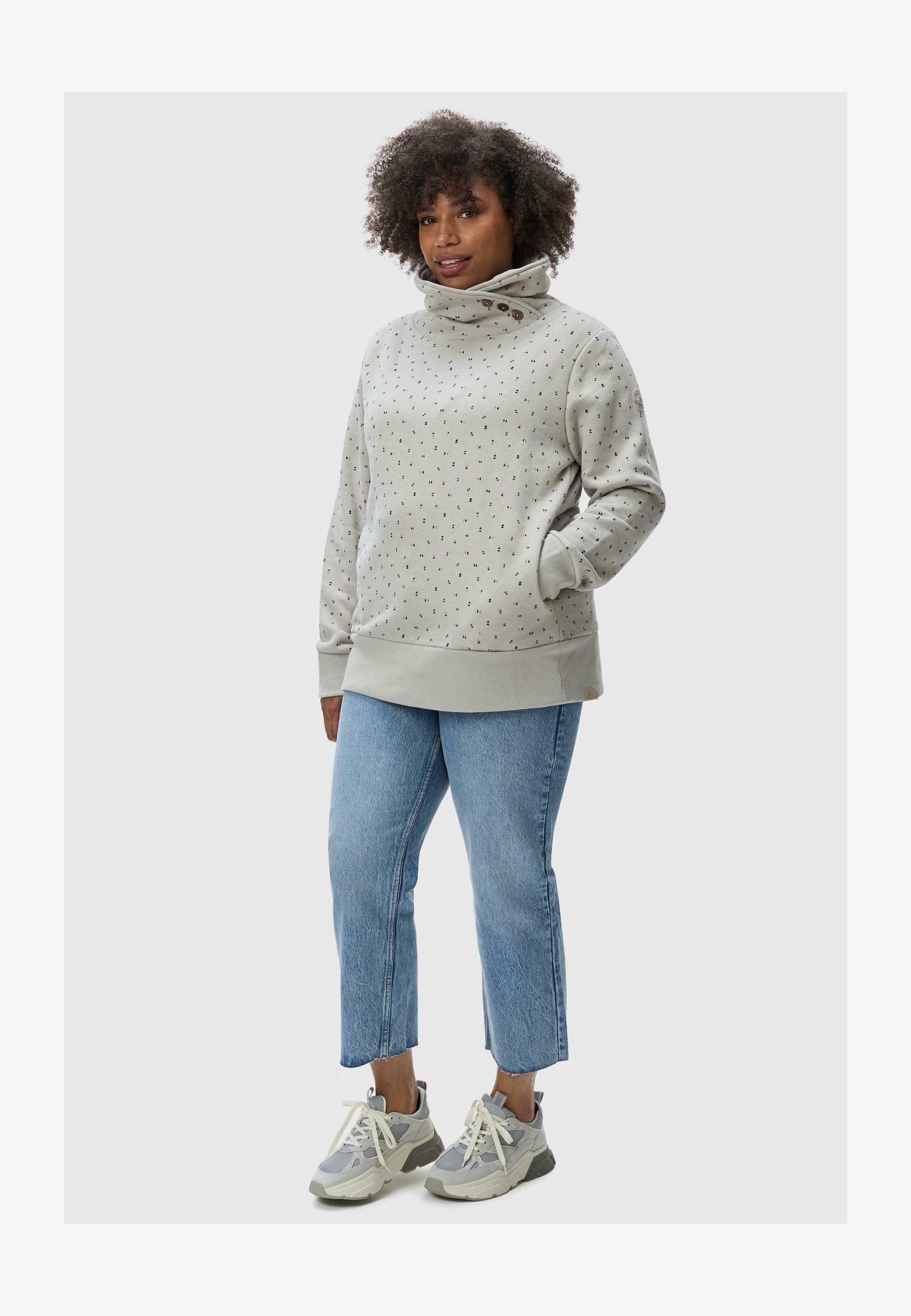 Ragwear Daria Felpa Donna – Girocollo Con Bottoni, Cotone E Poliestere, Vestibilità Comoda, Vegana