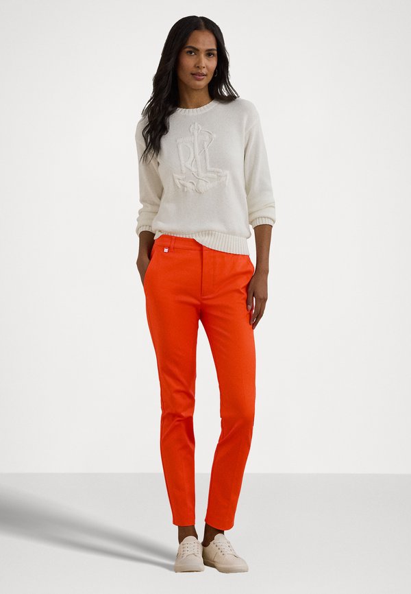 DOUBLE FACED STRETCH COTTON TROUSER - Trousers - orange4