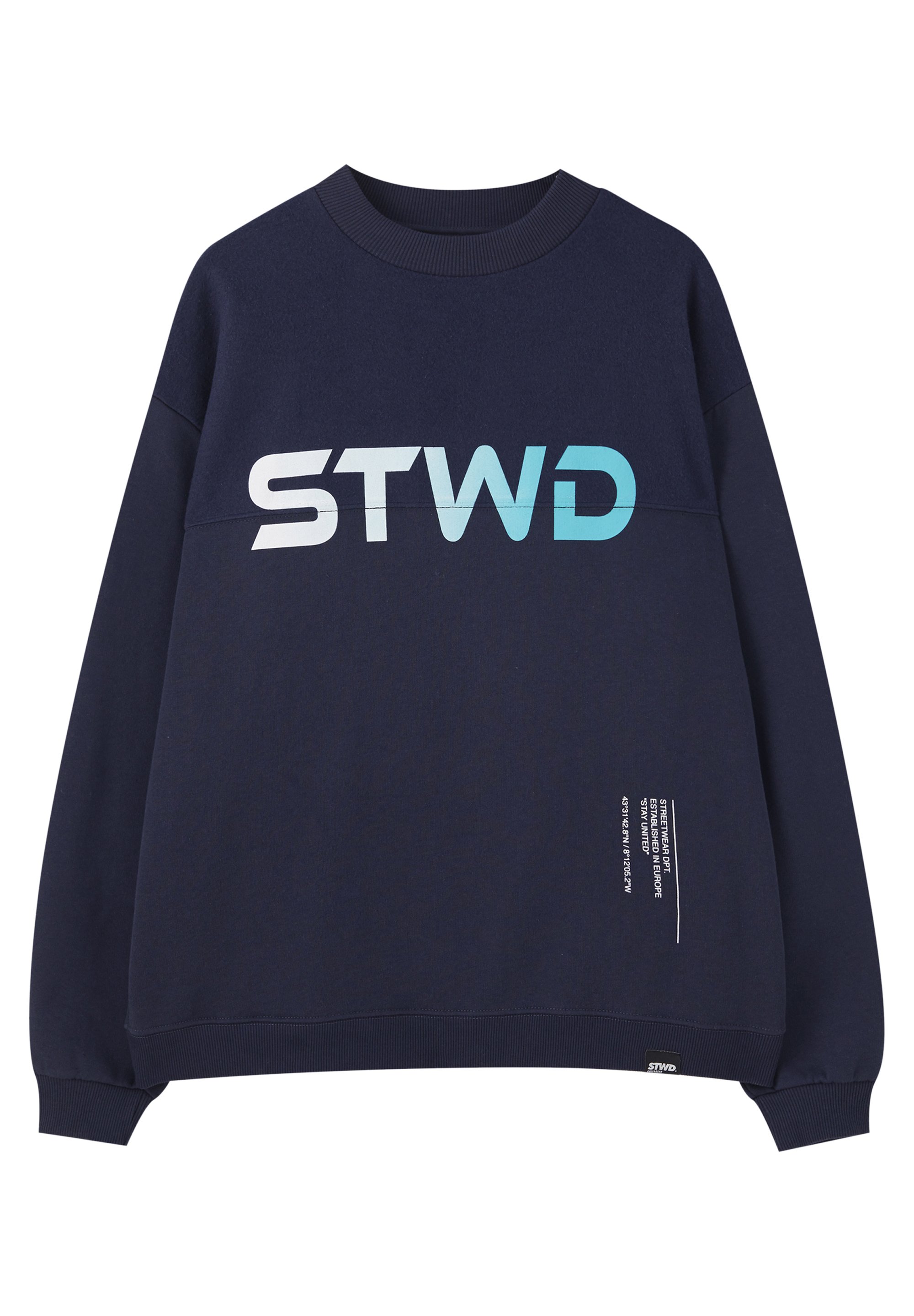 PULL&BEAR KOMBINIERTES SWEATSHIRT „STWD“ 05596555 PULL&BEAR MIT WOLFSMOTIV Sweatshirt dark blue Zalando.at