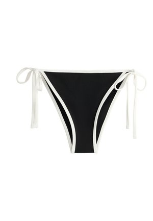 OYSHO, CONTRAST TRIM MEDIUM-COVERAGE TIE BIKINI BRIEFS - Donji dijelovi bikinija - black