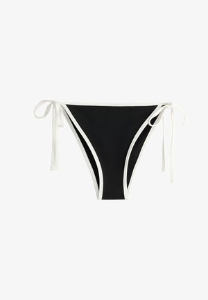 OYSHO, CONTRAST TRIM MEDIUM-COVERAGE TIE BIKINI BRIEFS - Donji dijelovi bikinija - black