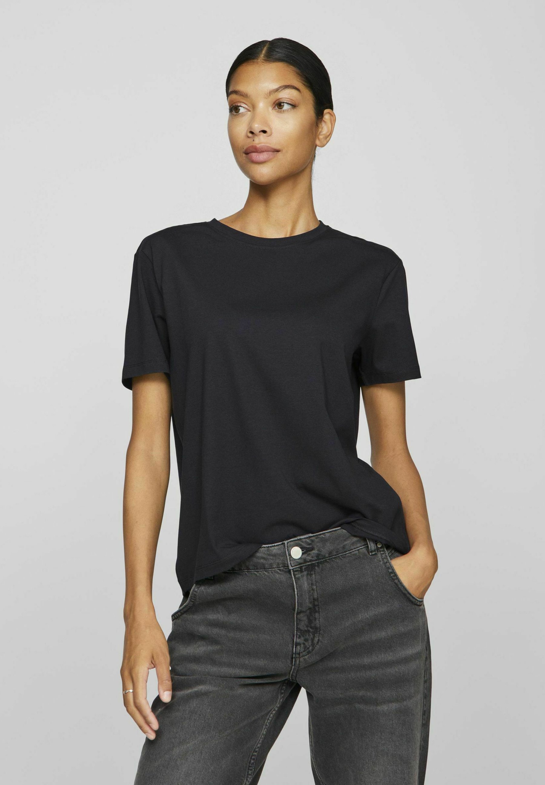 VILA VIMODALA V-NECK S/S TOP - NOOS - T-shirt basic - tigerlily/arancione