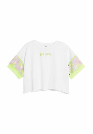 SEQUIN SLEEVE - T-shirts print - white