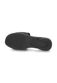 Zwarte schoenen met een gestructureerde rubberen zool, met een flexibel bovenwerk, een gladde afwerking en een minimalistische structuur.