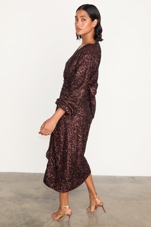 Never Fully Dressed SEQUIN VIENNA DRESS - Kokteilikleit/peokleit - chocolate