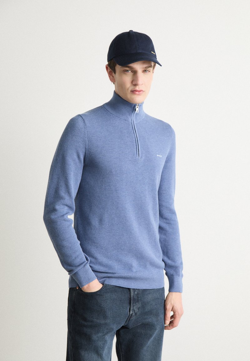 GANT HALFZIP - Pulover - denim blue melange