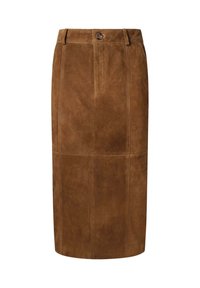 W11 RINA - Leren rok - toffee brown
