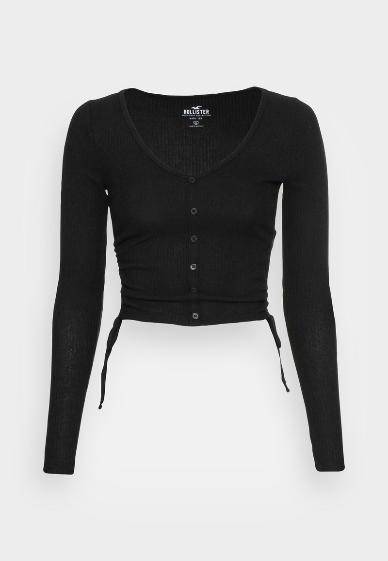 Damen T-Shirts | Hollister Co. DOUBLE SIDE CINCH BUTTON THROUGH Langarmshirt black/schwarz - PB18620 Damen T-Shirts | Hollister Co. DOUBLE SIDE CINCH BUTTON THROUGH Langarmshirt black/schwarz - PB18620