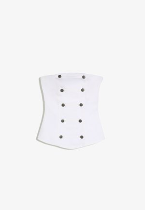 Bershka, TOP BANDEAU WITH METALLIC BUTTONS - Débardeur - white
