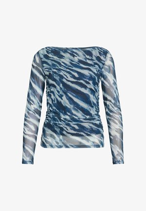 VILA, LONG SLEEVED TOP VIALERA BOAT NECK - Pitkähihainen paita - navy blazer