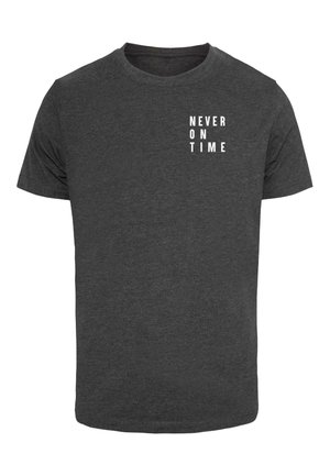 NEVER ON TIME TEE - T-shirt imprimé - charcoal