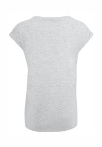 T-shirt gris à manches courtes avec une coupe décontractée, en coton doux, col rond et texture lisse. Pas de motifs ni d'ornements.